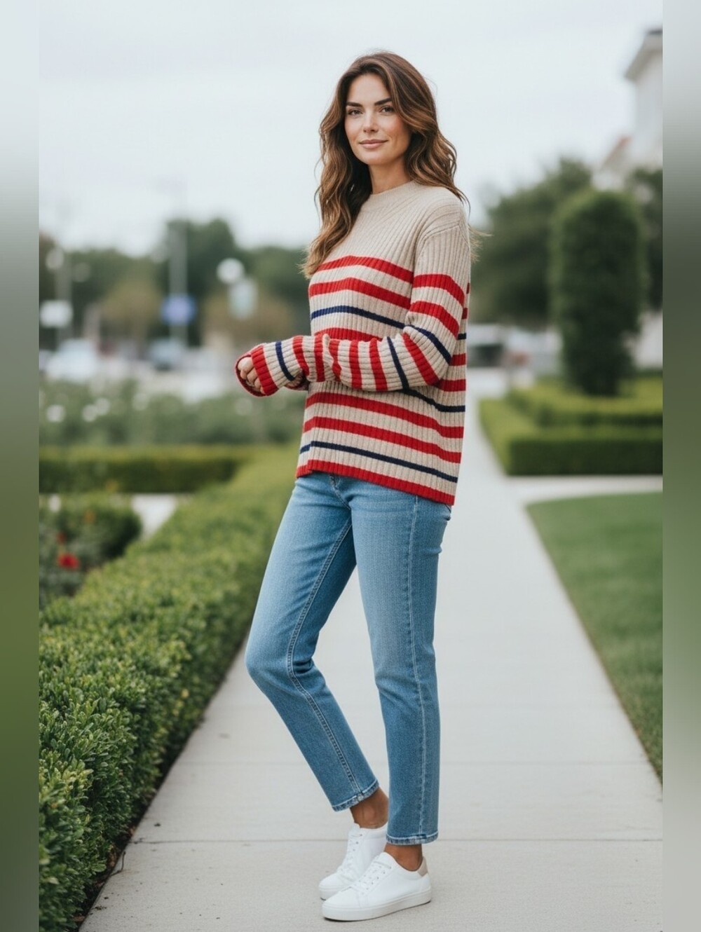 Paradis Perdus Striped Crew Sweater Womens S Wool Blend Italy Preppy Pullover